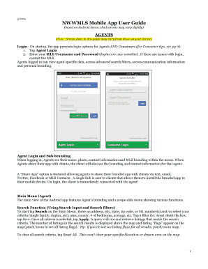 App manual template - NWWMLS Mobile App User Guide