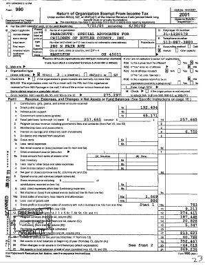 Form 990 Tax Return for Exempt Organizations
