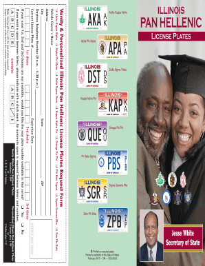 Illinois Pan Hellenic License Plates Request Form