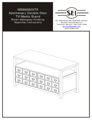 Apothecary Double-Door TV/Media Stand Assembly Instructions