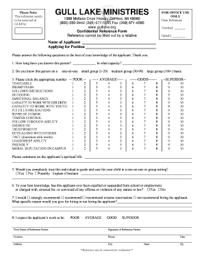 Confidential Reference Form
