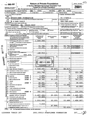 Form 990-PF Private Foundation Tax Return
