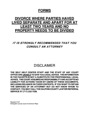 Pennsylvania Divorce Complaint Form