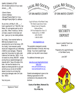 California Tenant Security Deposit Demand Letter