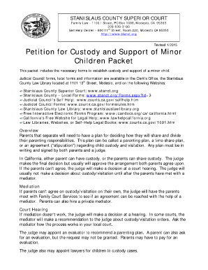 Petition for Custody and Support of Minor Children