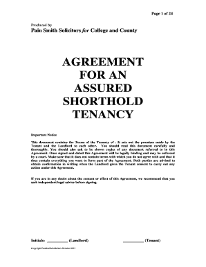 Assured Shorthold Tenancy Agreement