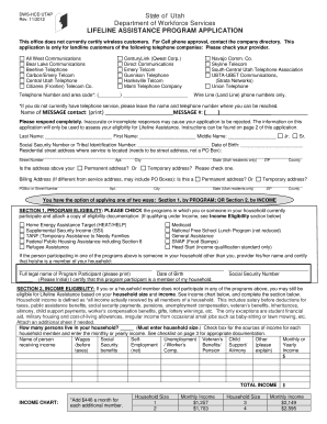 Utah Lifeline Assistance Program Application