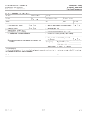 Hennepin County Short Term Disability Claim Form