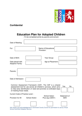 Education Plan for Adopted Children