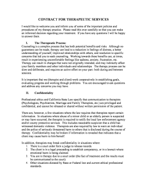 Therapeutic Services Contract