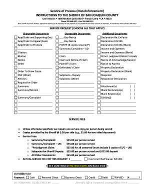 Service of Process Instructions