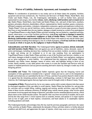 Waiver of Liability and Indemnity Agreement