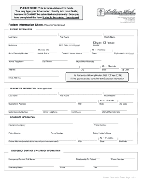 Patient Information Sheet