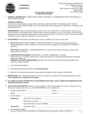 South Daytona Construction Permit Application