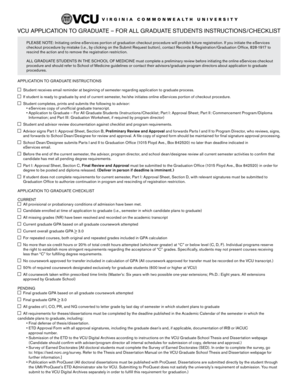 VCU Application to Graduate Form
