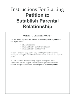 Petition to Establish Parental Relationship