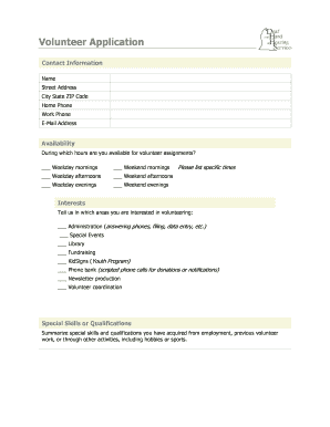 Volunteer Application Form