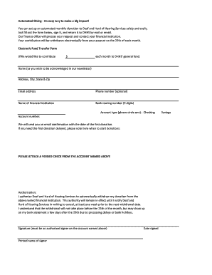 Electronic Fund Transfer Form