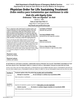 Utah Physician Order for Life Sustaining Treatment