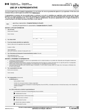Use of a Representative Form