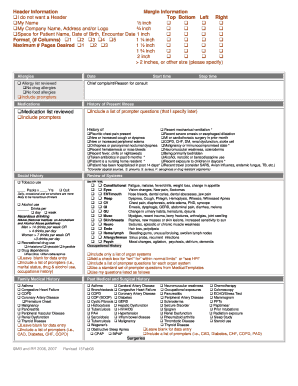 Medical History Form Template