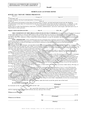 Connecticut Mortgage Licensee Bond