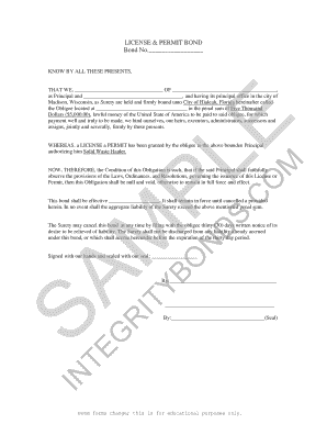 License and Permit Bond