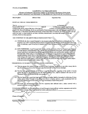 California Tax Preparer Bond