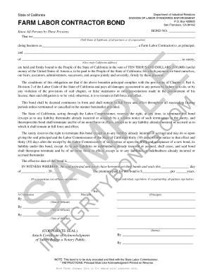 California Farm Labor Contractor Bond