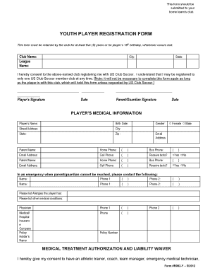 Youth Player Registration Form