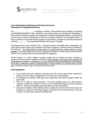 Home Health Agency Self Assessment Survey