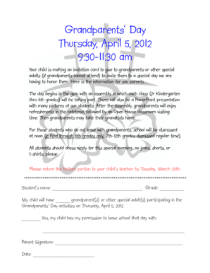 Grandparents' Day Invitation Card