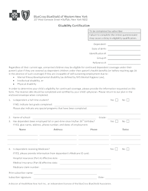 Disability Certification Form