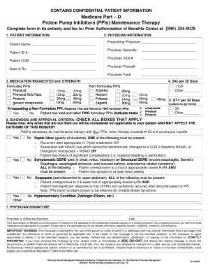 Medicare Part D PPI Maintenance Therapy Prior Authorization Form