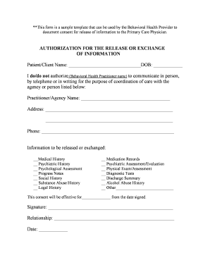 Authorization for Release of Information