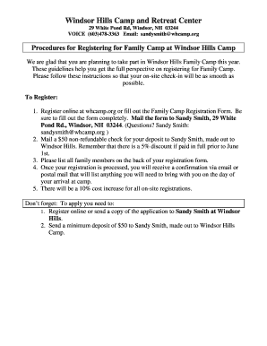 Deal memo template word - 2013 Family Camp Instructions and Registration.pdf - Windsor Hills ... - whcamp