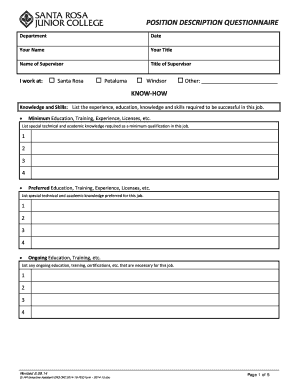 Position Description Questionnaire