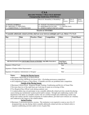 NCAA Football Weekly Practice Report