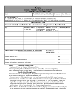 CAA Weekly Practice Report