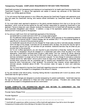 CareCredit Transparency Principles Agreement