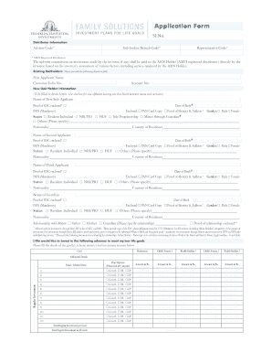 Mutual Fund Investment Application Form