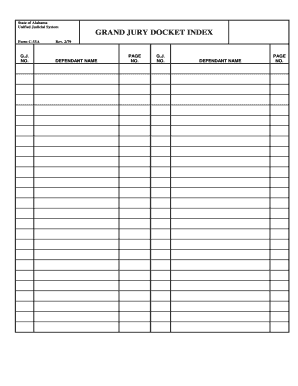 Alabama Grand Jury Docket Index