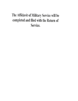Affidavit as to Military Service
