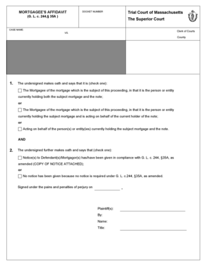 Mortgagee's Affidavit