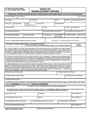 US Naval Sea Cadet Corps Training Authority Request