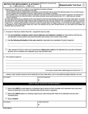 Motion for Impoundment and Affidavit