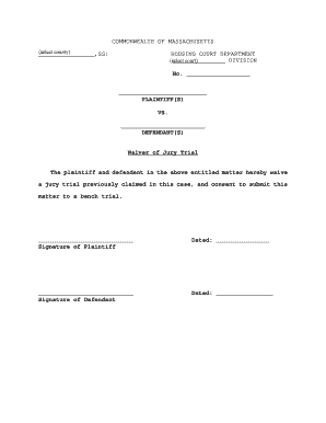 Waiver of Jury Trial