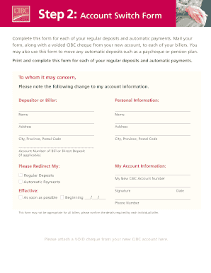 Account Switch Form
