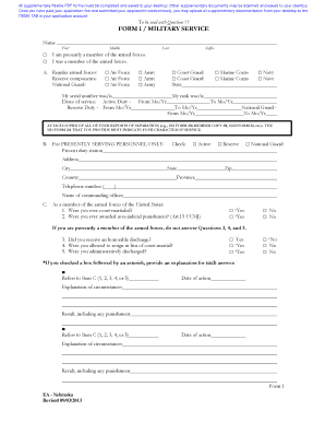 Military Service Form 1