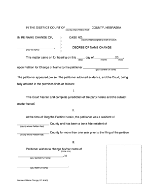 Decree of Name Change